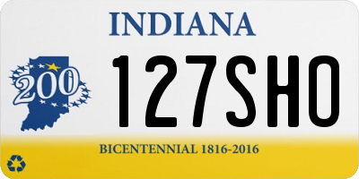 IN license plate 127SHO