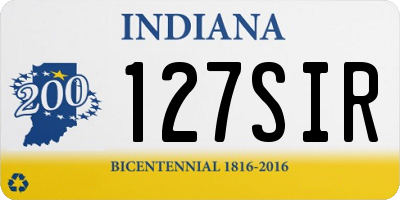 IN license plate 127SIR