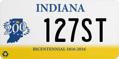 IN license plate 127ST