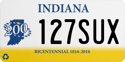 IN license plate 127SUX