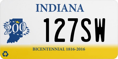 IN license plate 127SW