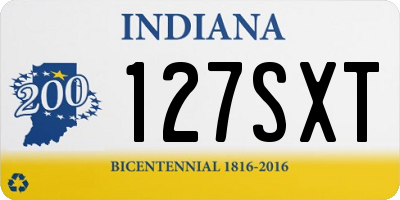 IN license plate 127SXT