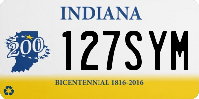 IN license plate 127SYM
