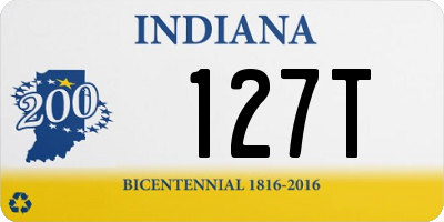 IN license plate 127T