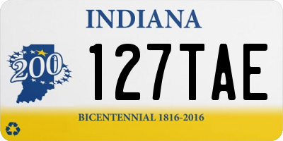 IN license plate 127TAE