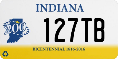 IN license plate 127TB