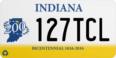 IN license plate 127TCL