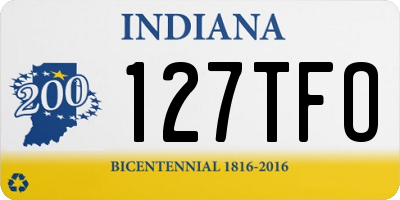 IN license plate 127TFO