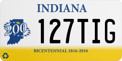 IN license plate 127TIG