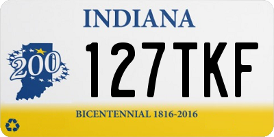 IN license plate 127TKF