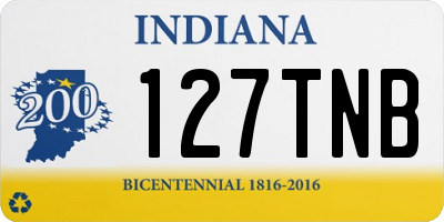 IN license plate 127TNB