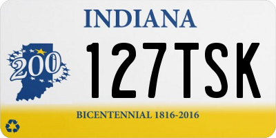 IN license plate 127TSK