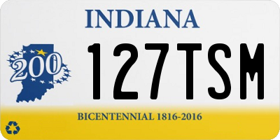 IN license plate 127TSM