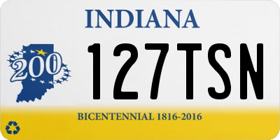 IN license plate 127TSN