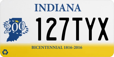 IN license plate 127TYX