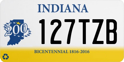 IN license plate 127TZB