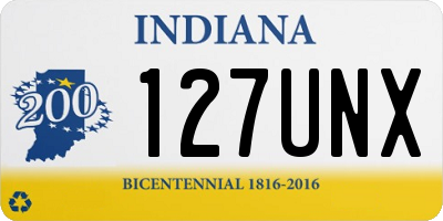 IN license plate 127UNX