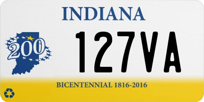 IN license plate 127VA