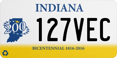 IN license plate 127VEC