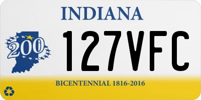 IN license plate 127VFC