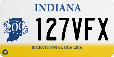 IN license plate 127VFX