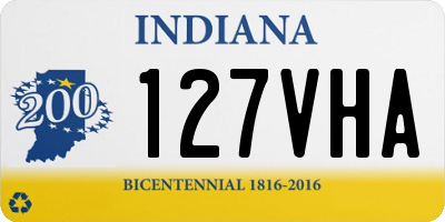 IN license plate 127VHA