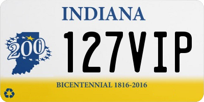 IN license plate 127VIP