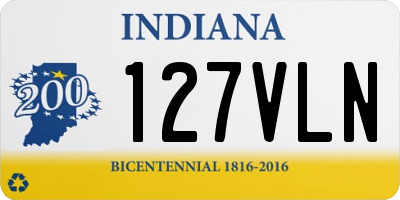 IN license plate 127VLN