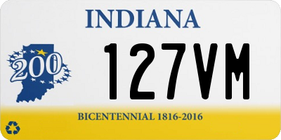 IN license plate 127VM