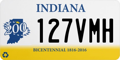 IN license plate 127VMH