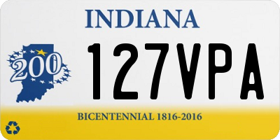 IN license plate 127VPA