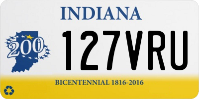 IN license plate 127VRU