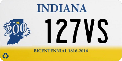 IN license plate 127VS