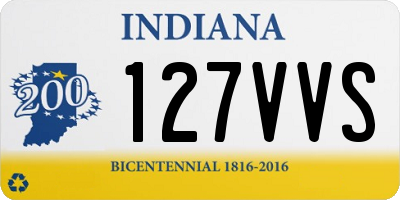 IN license plate 127VVS
