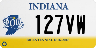 IN license plate 127VW