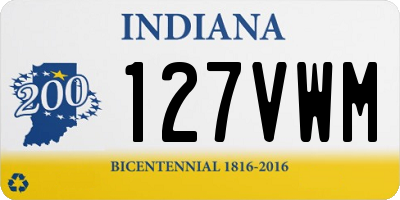 IN license plate 127VWM