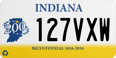 IN license plate 127VXW