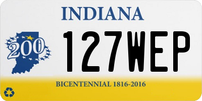 IN license plate 127WEP