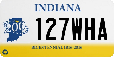 IN license plate 127WHA