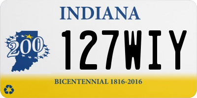 IN license plate 127WIY