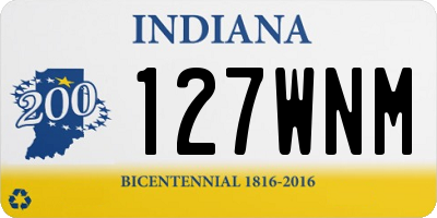 IN license plate 127WNM