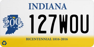 IN license plate 127WOU