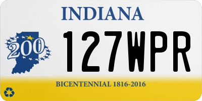 IN license plate 127WPR