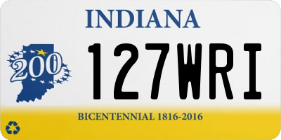 IN license plate 127WRI
