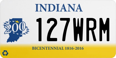 IN license plate 127WRM