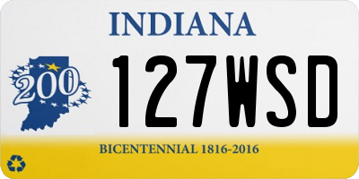 IN license plate 127WSD