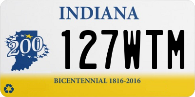 IN license plate 127WTM