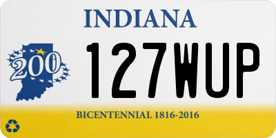IN license plate 127WUP