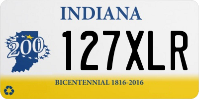 IN license plate 127XLR