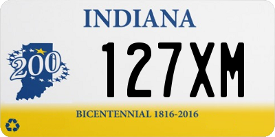 IN license plate 127XM